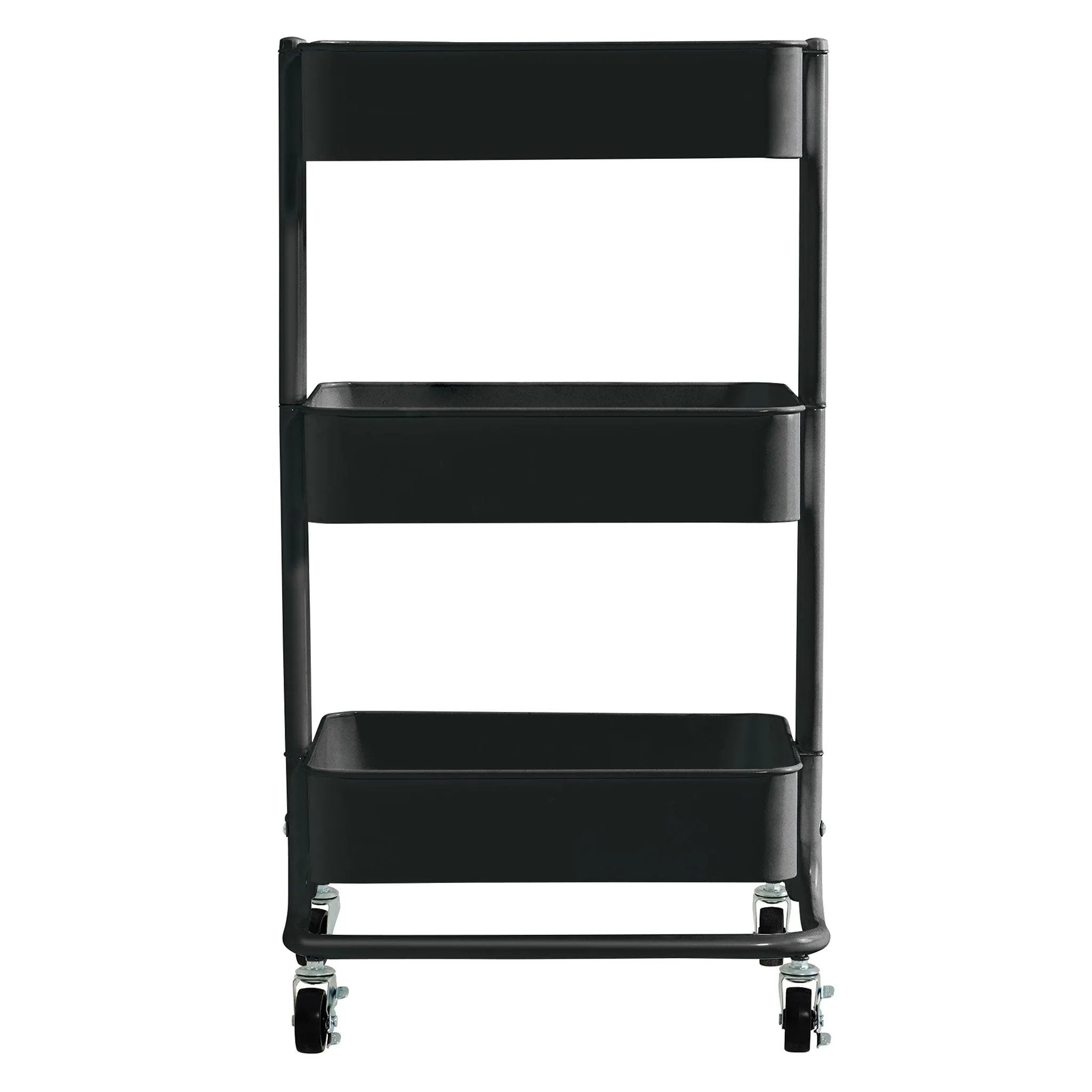 3-Tier Rolling Cart - Black