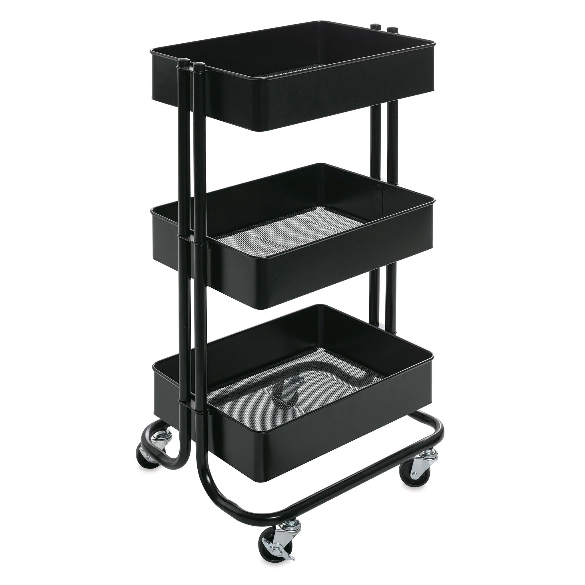 3-Tier Rolling Cart - Black