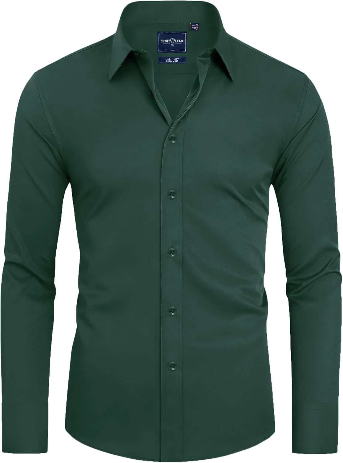 Alimens & Gentle Slim Fit Mens Dress Shirts Long Sleeve Dress Shirts for Men Stain Sheild Button Down Shirt Men Big