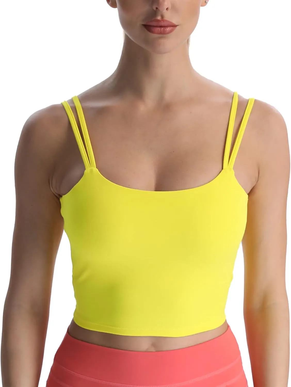Aoxjox Women's Workout Sports Bras Fitness Padded Backless Yoga Crop Tank Top Twist Back Cami
