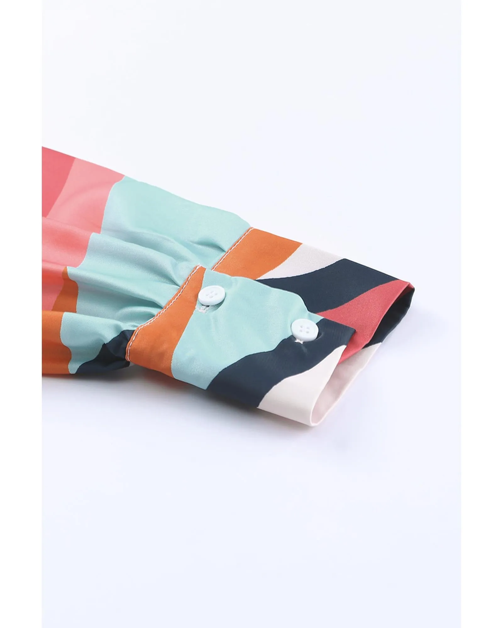 Azura Exchange Abstract Print Cuffed Sleeve Shirt - S
