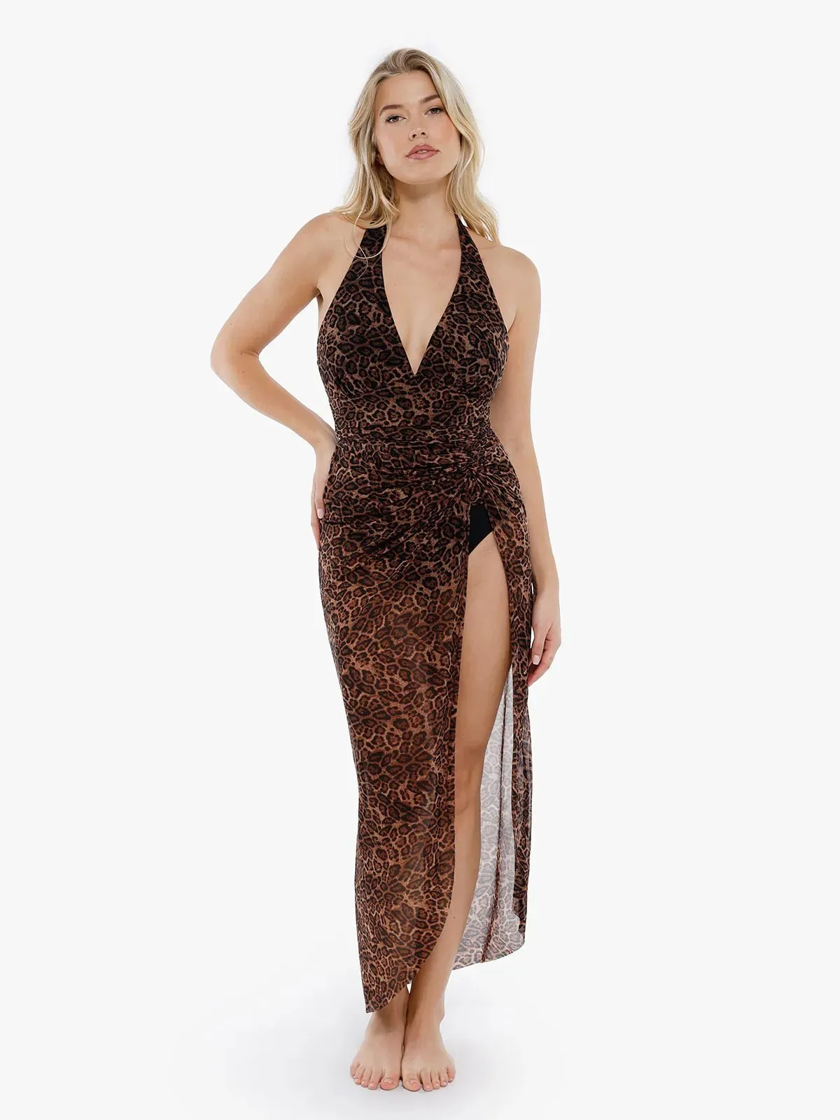 Bias Twist Mesh Sarong Coverup