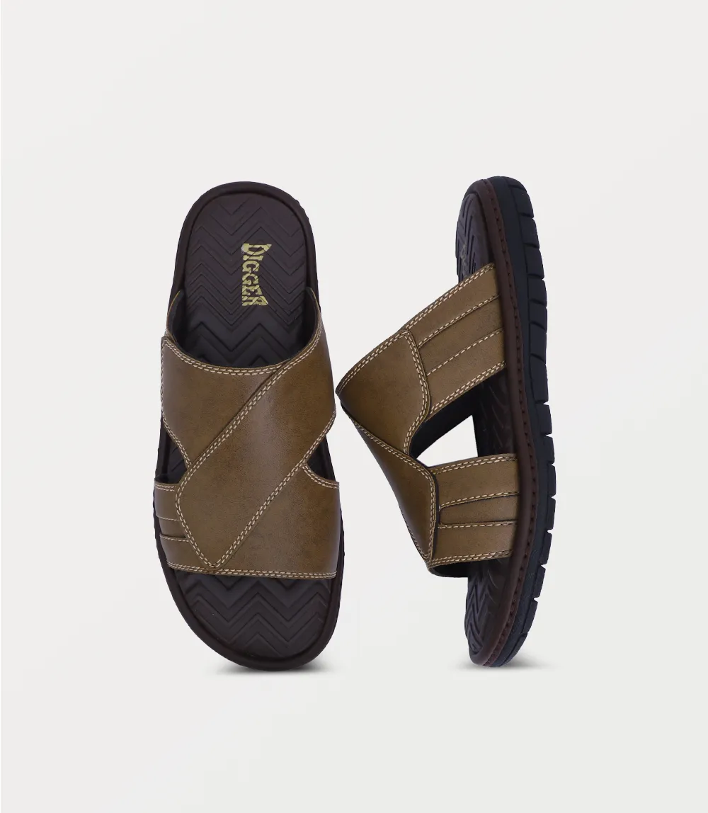 BM6877-KHAKI-Men Slipper