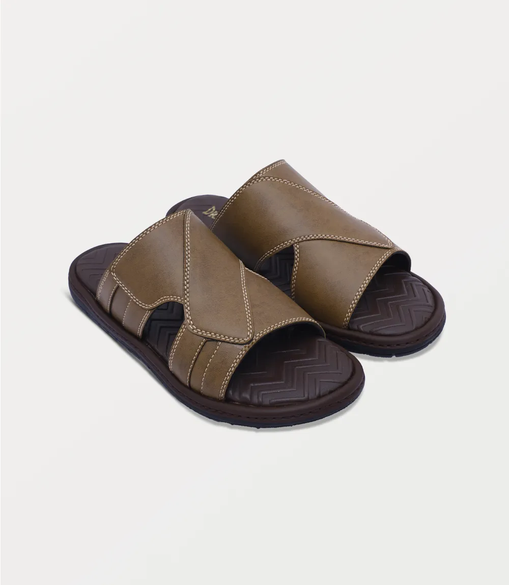 BM6877-KHAKI-Men Slipper