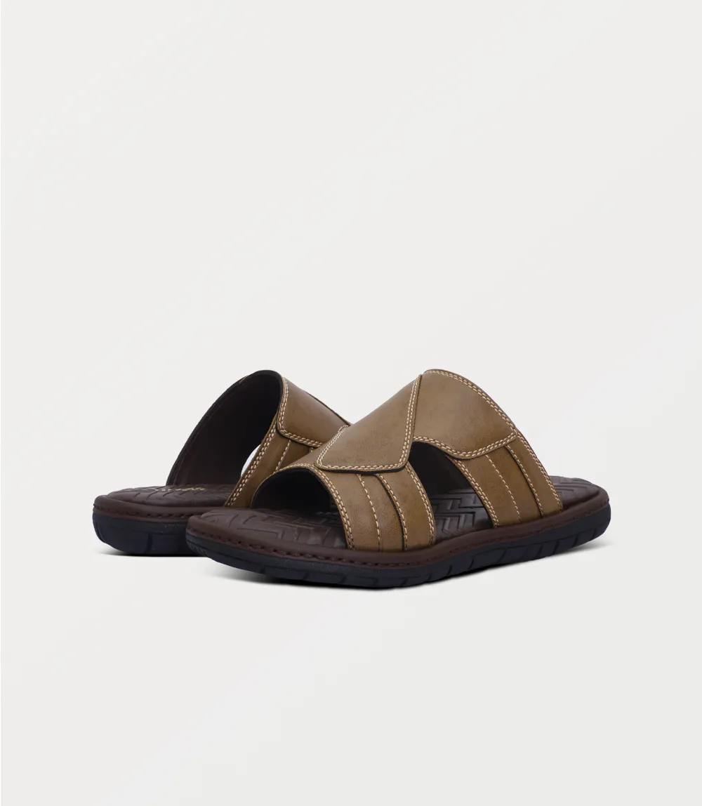 BM6877-KHAKI-Men Slipper