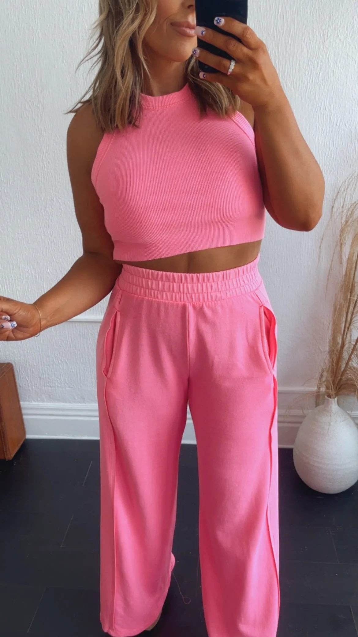 Born to Stand Out Comfy Two Piece Set, Hot Pink