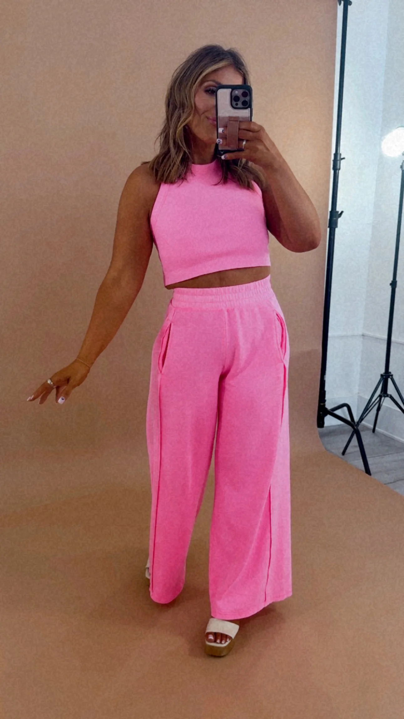 Born to Stand Out Comfy Two Piece Set, Hot Pink