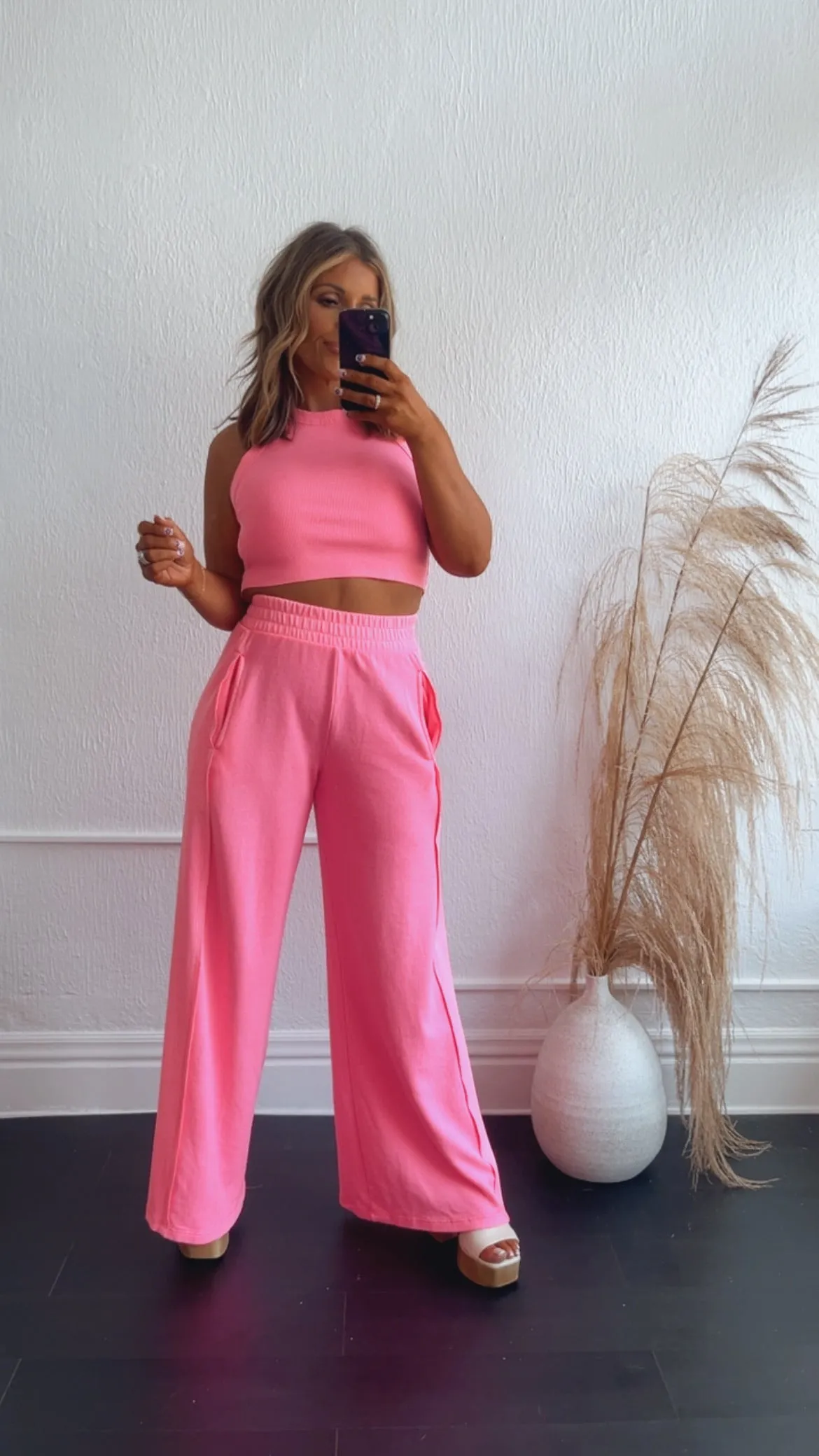 Born to Stand Out Comfy Two Piece Set, Hot Pink