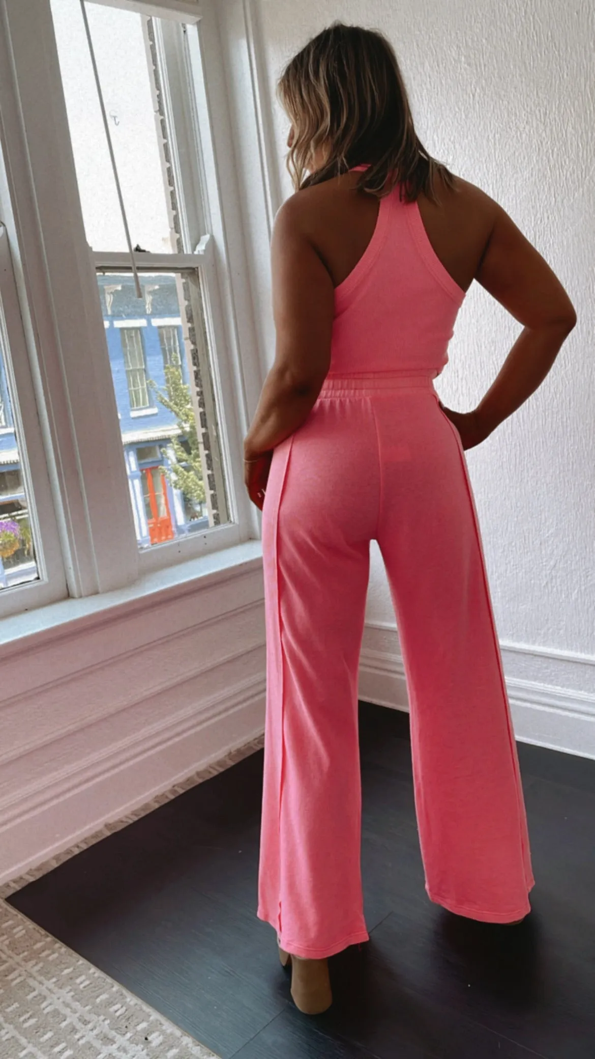 Born to Stand Out Comfy Two Piece Set, Hot Pink
