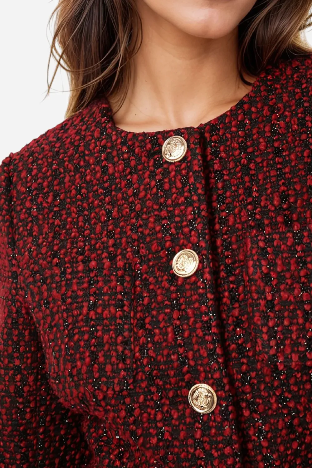 Cami NYC Wrenley Metallic Tweed Jacket Red