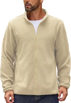 COOFANDY Men's Soft Polar Fleece Jacket Lightweight Full Zip Jackets Casual Outdoor Warm Jackets Coats with Pockets