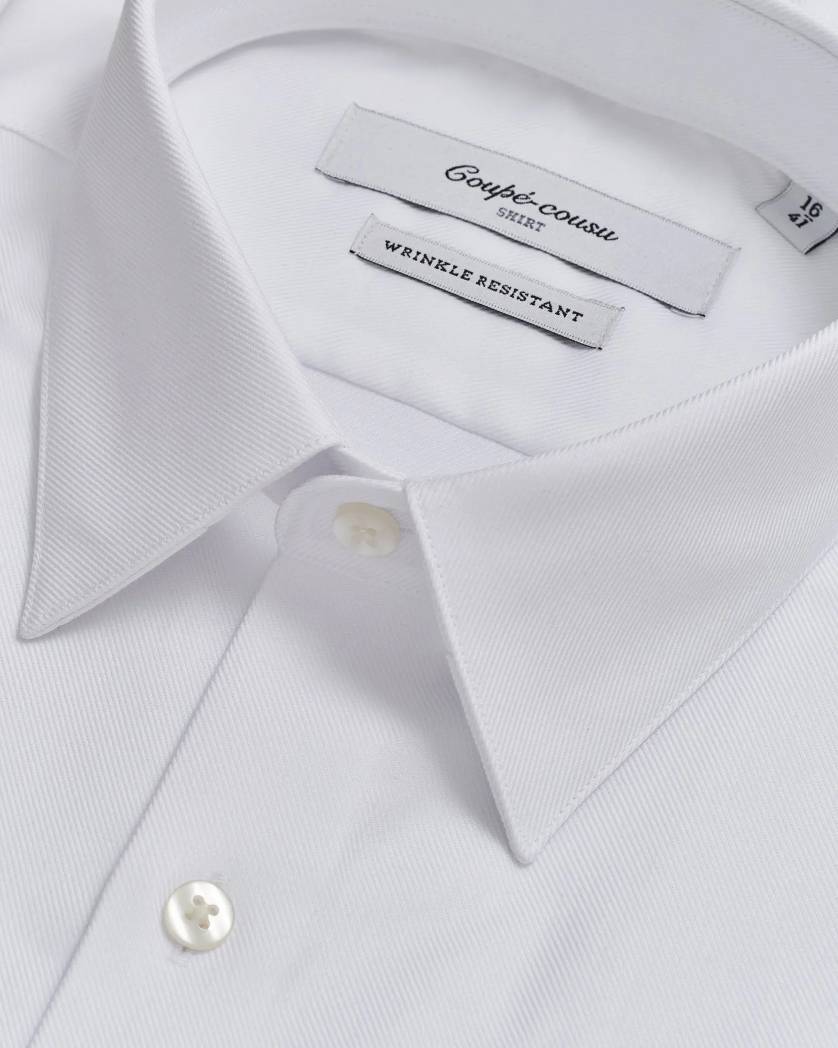 Coupe Cousu, White Twill, Long Sleeve Shirt