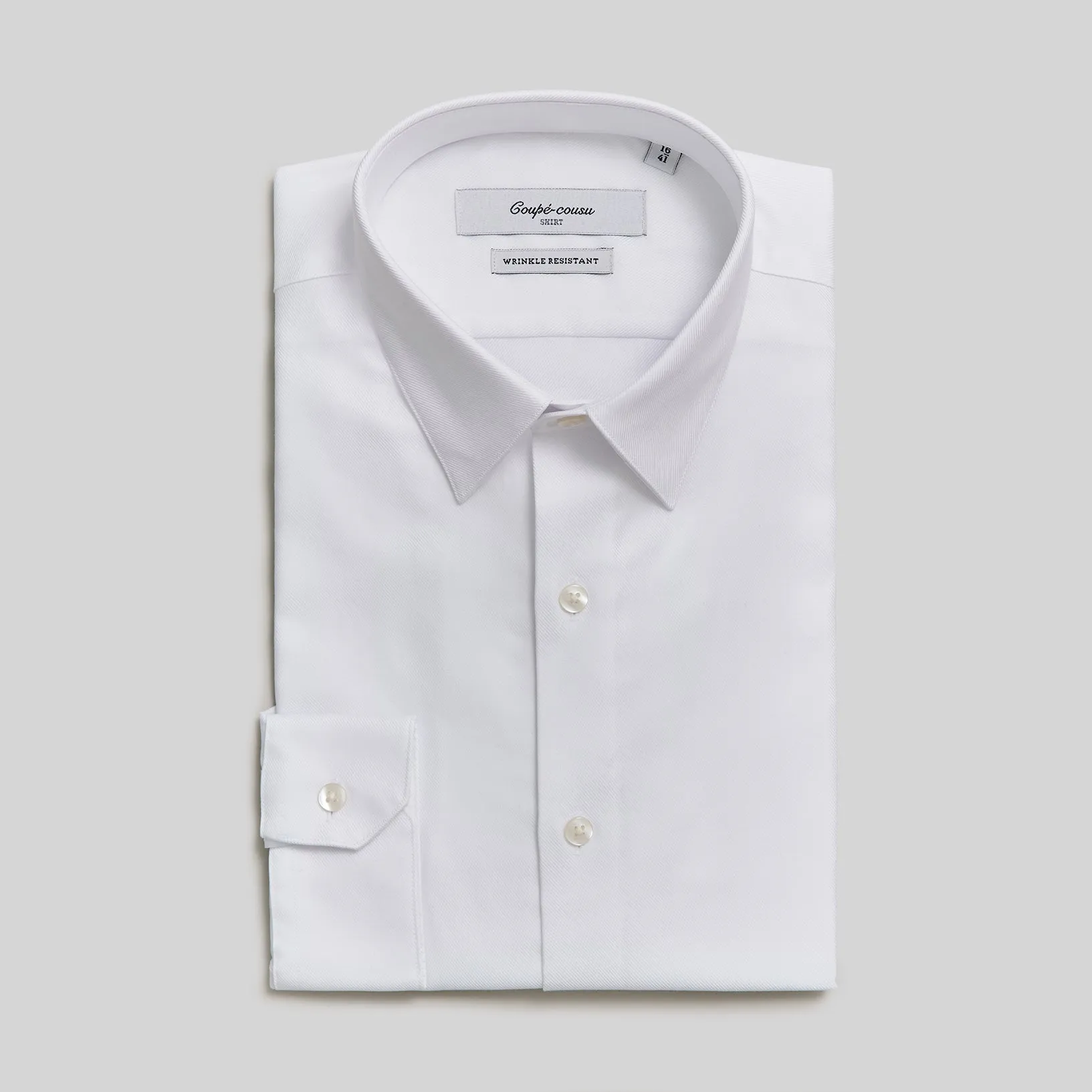 Coupe Cousu, White Twill, Long Sleeve Shirt