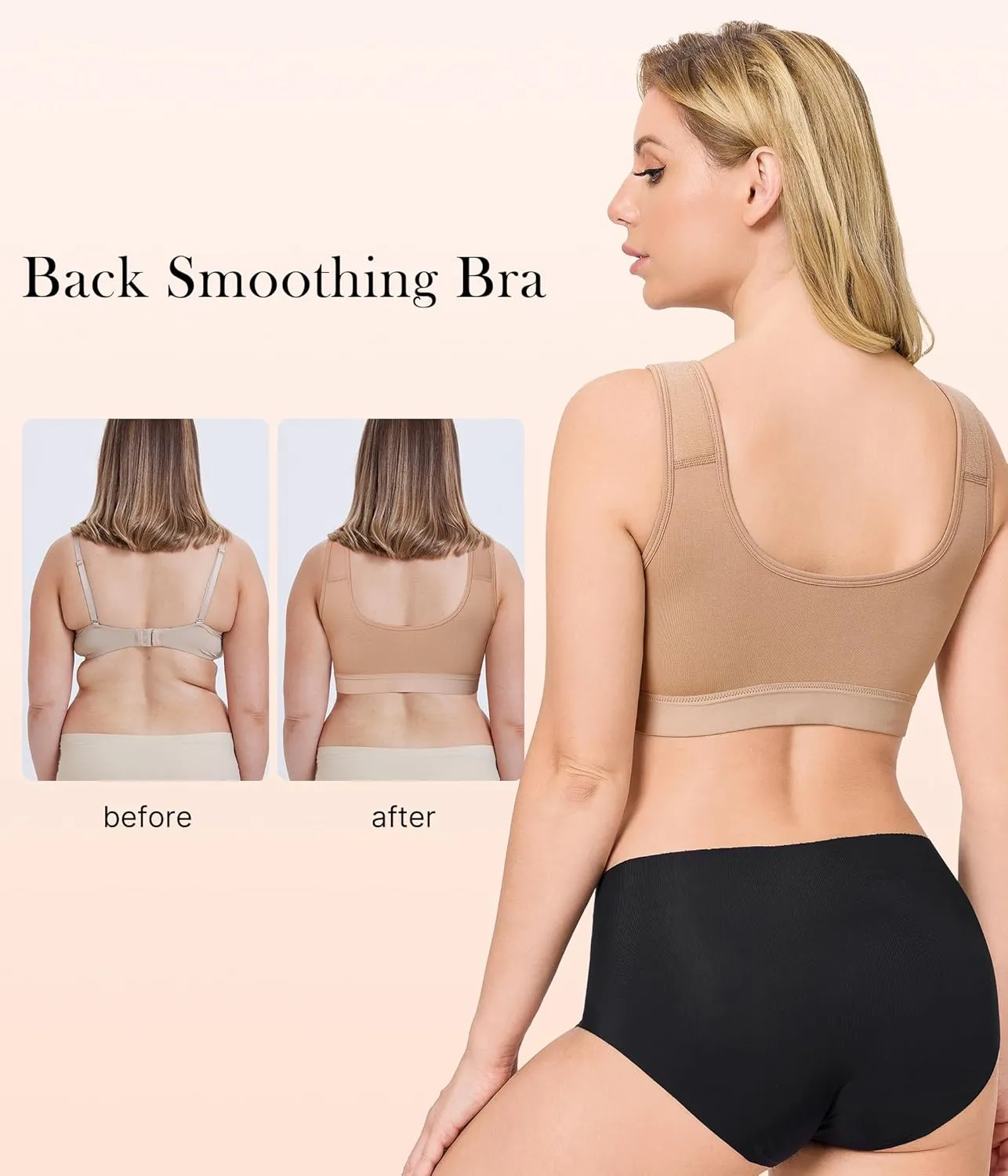 CYDREAM Zip Front Bra for Women Wireless Full Coverage Comfort Everyday Post Surgery Compression Bras Adjustable Straps