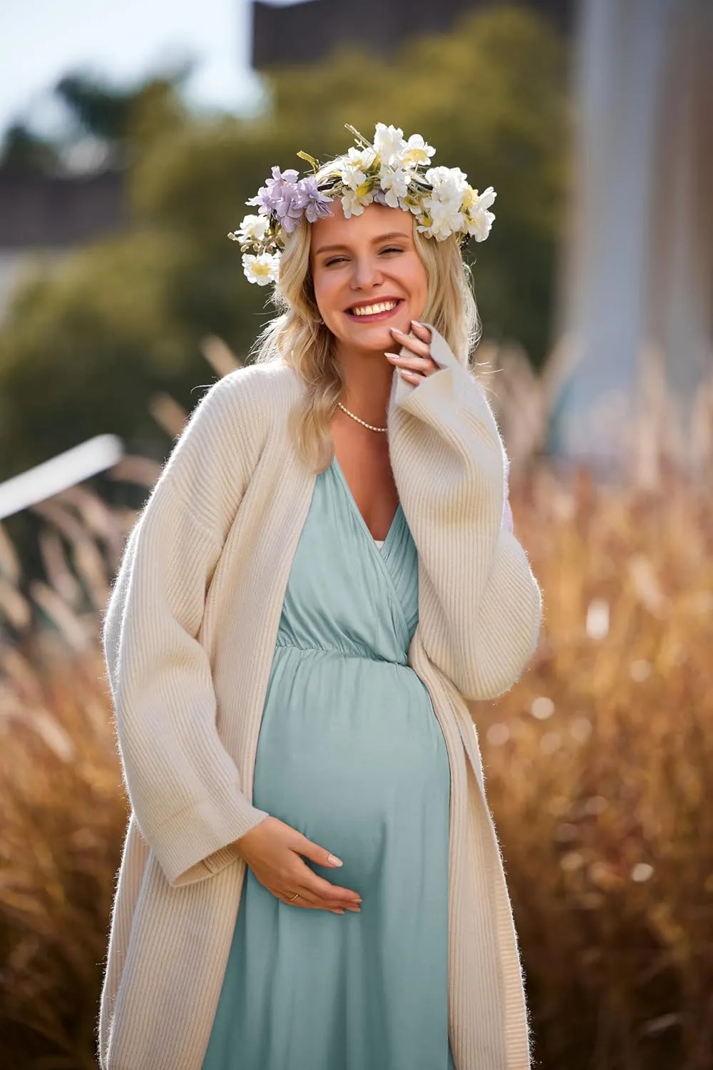 Ekouaer 3 in 1 Labor/Delivery/Hospital Gown Maternity Dress Nursing Nightgown Sleepwear for Breastfeeding