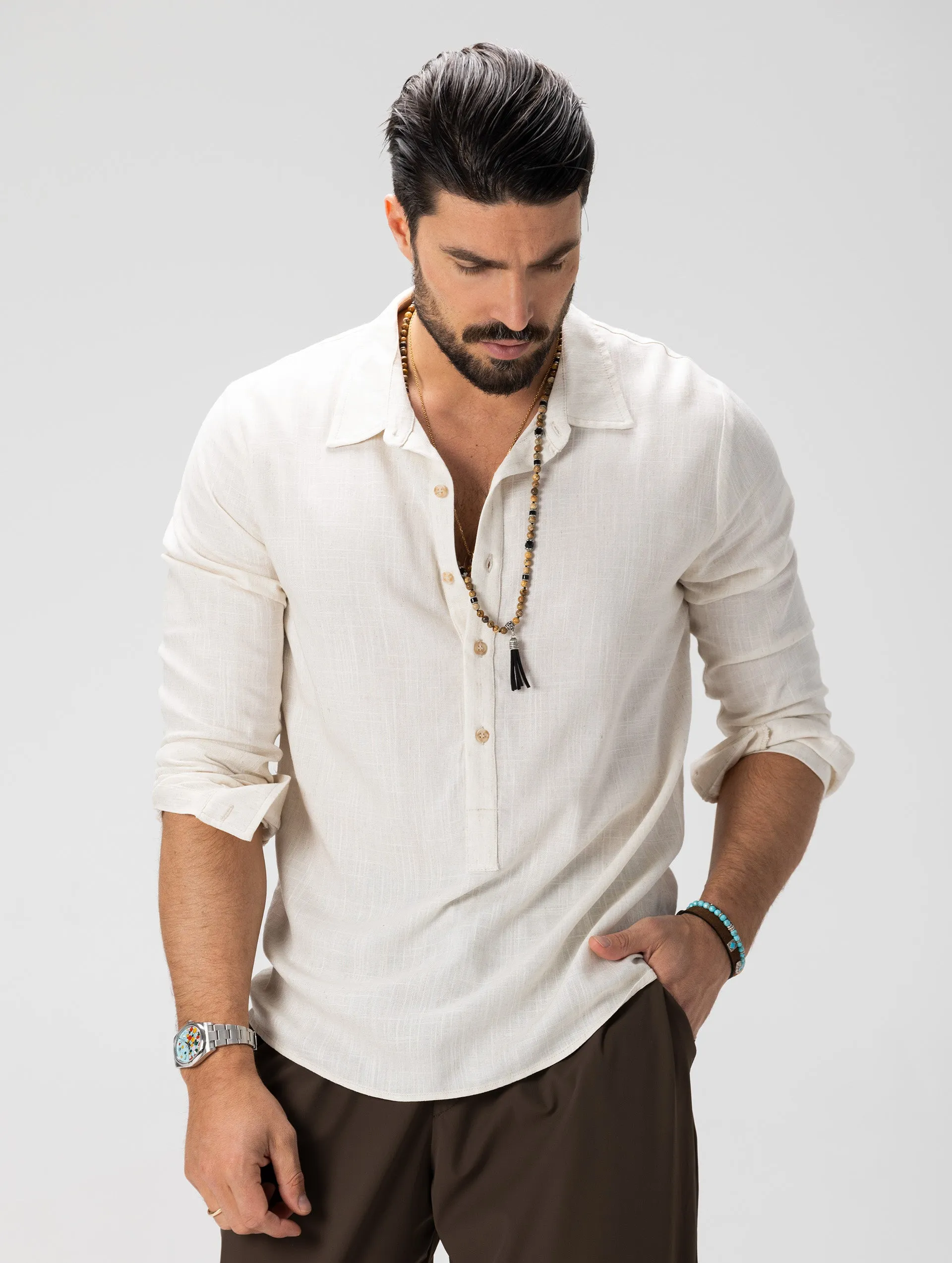 FEDRO CASUAL SHIRT IN BEIGE