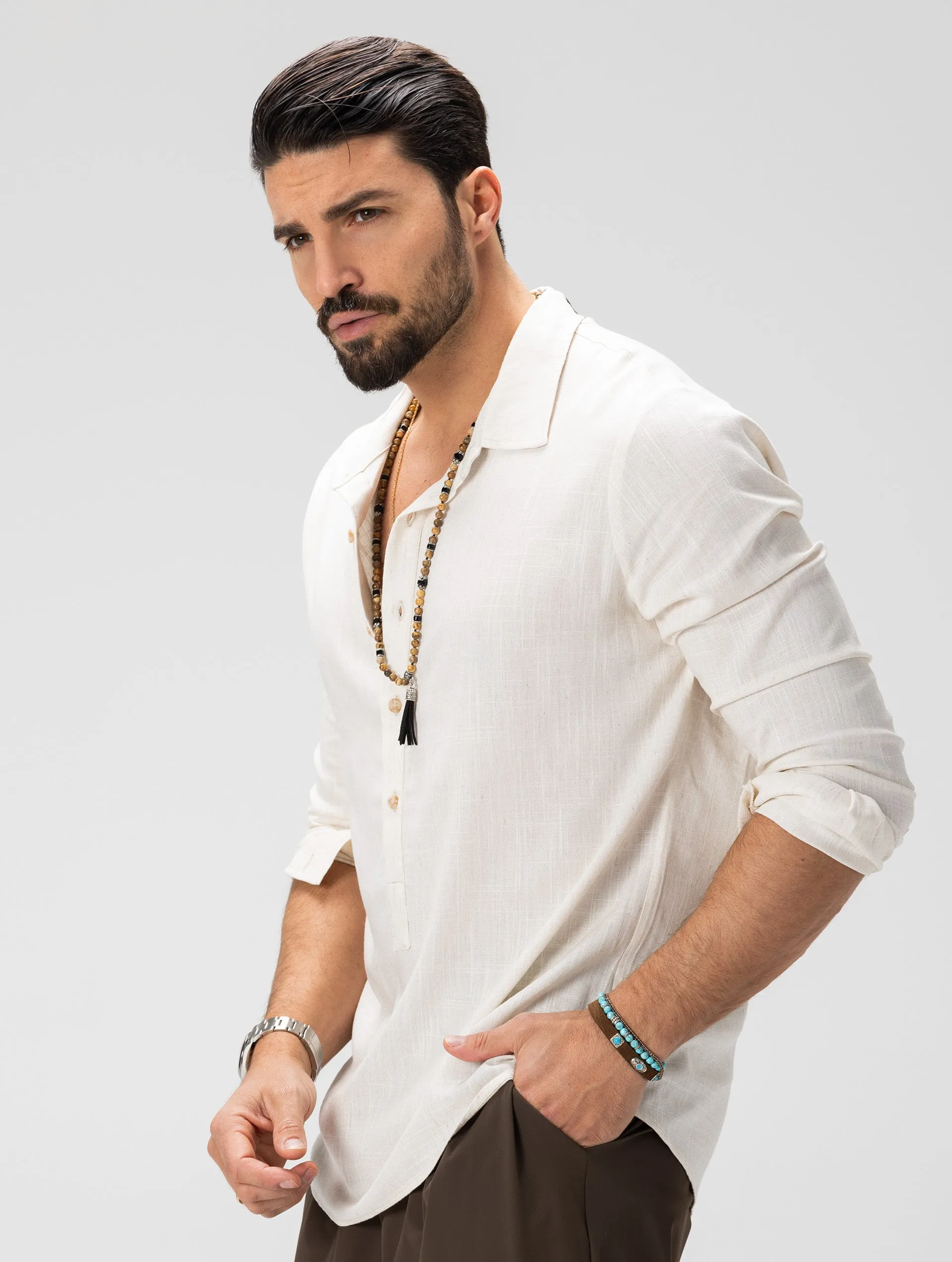 FEDRO CASUAL SHIRT IN BEIGE