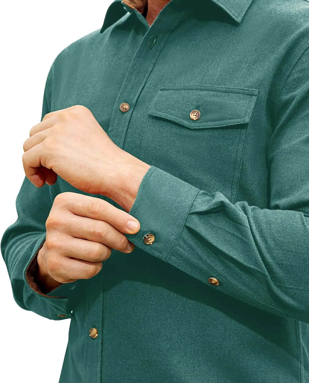 Flannel Shirt for Men Long Sleeve Mens Dress Shirts Cotton Casual Button Down Shirt Big Work Shacket Jackets