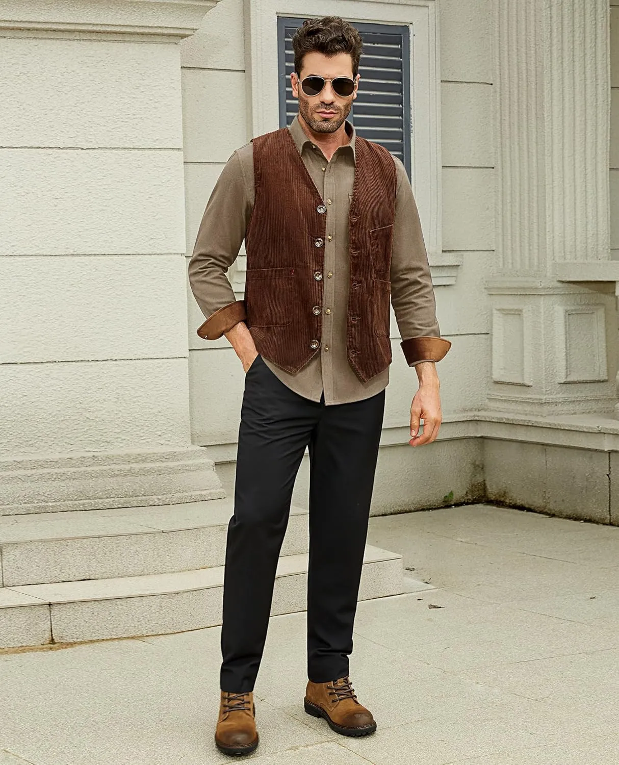 Flannel Shirt for Men Long Sleeve Mens Dress Shirts Cotton Casual Button Down Shirt Big Work Shacket Jackets