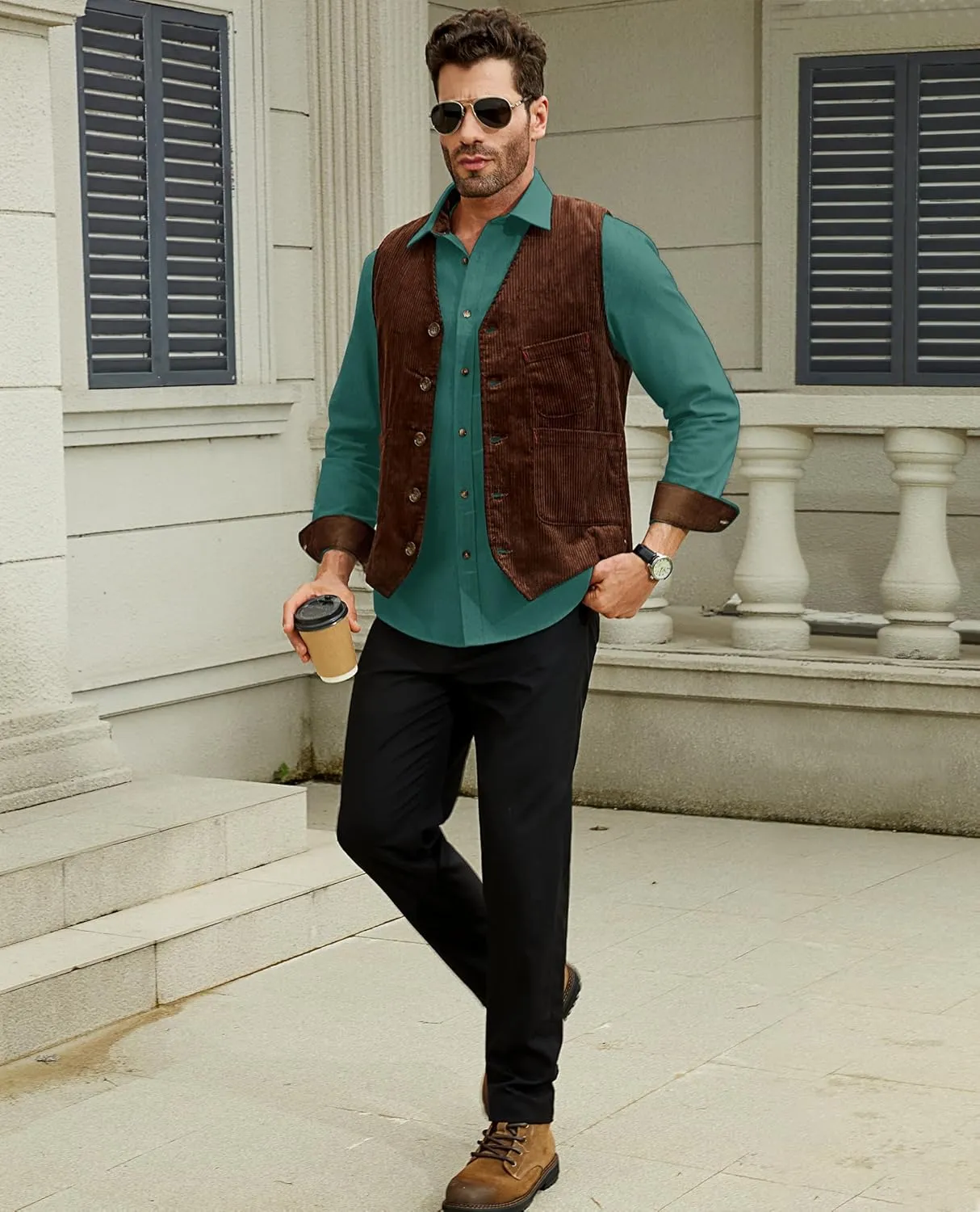 Flannel Shirt for Men Long Sleeve Mens Dress Shirts Cotton Casual Button Down Shirt Big Work Shacket Jackets