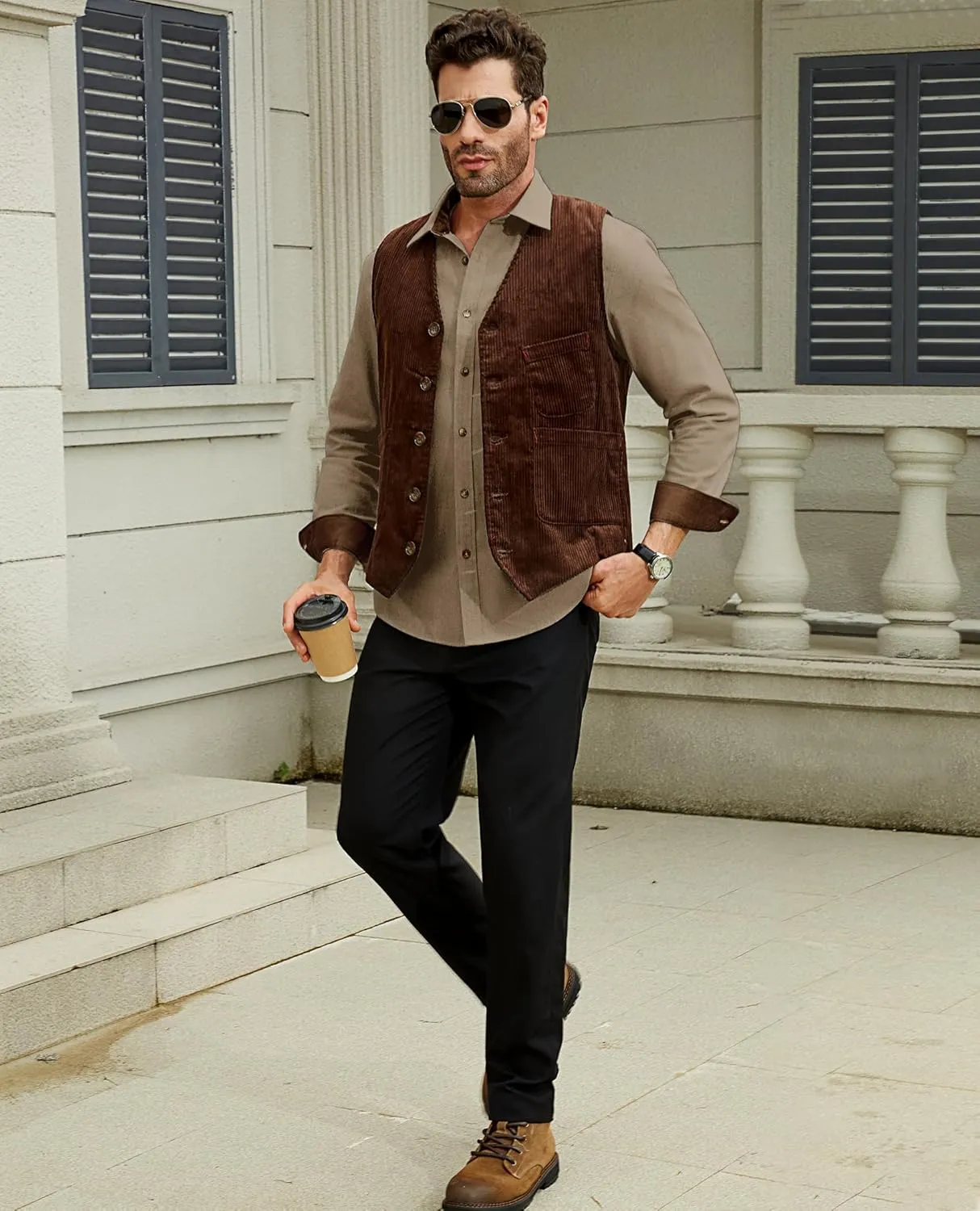 Flannel Shirt for Men Long Sleeve Mens Dress Shirts Cotton Casual Button Down Shirt Big Work Shacket Jackets