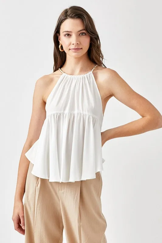 Flared Halter Dress Top