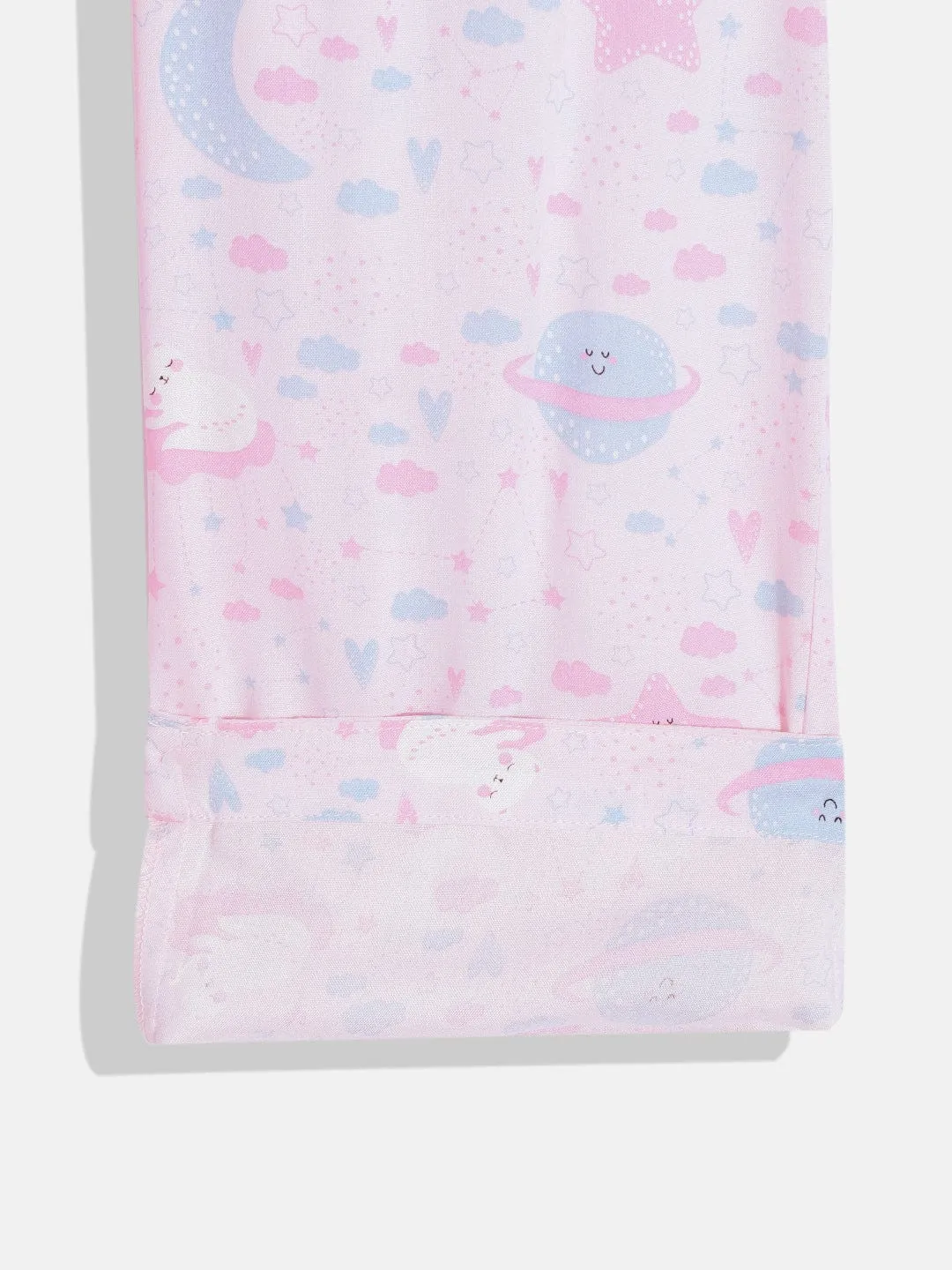 Girls Pinky Pink Gathered Pyjama Set