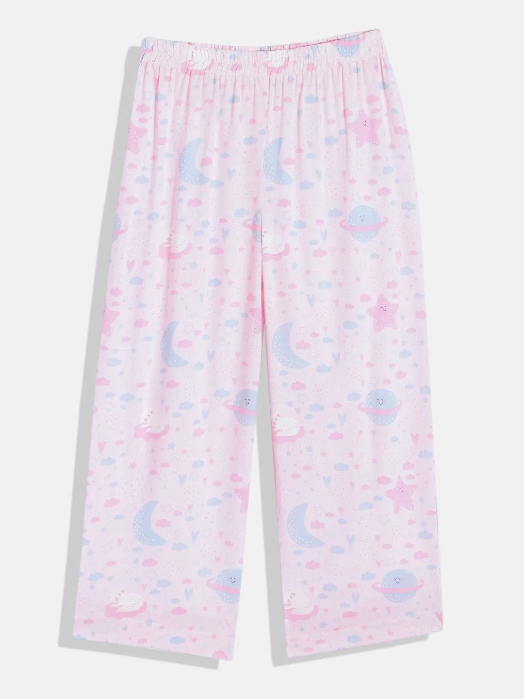 Girls Pinky Pink Gathered Pyjama Set