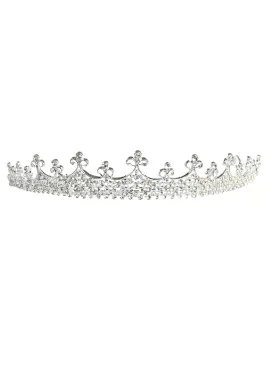 Girls Silver Crystal Beaded Wedding Pageant Tiara