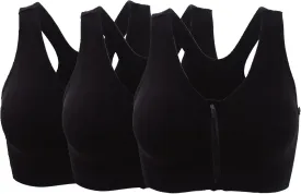 Hiking Gril Women's Zip Front Sports Bra Wireless Post-Surgery Yoga Bras