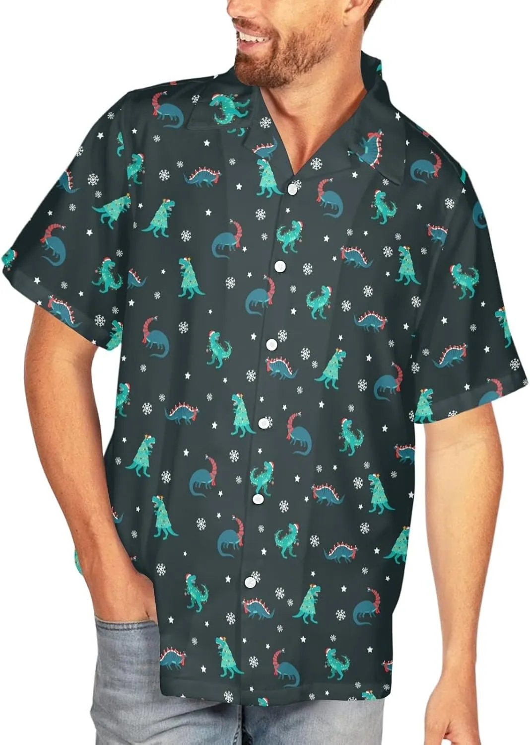 HUGLAZY 4th of July Outfit Funny Hawaiian Shirt for Men Short Sleeve Button Down Shirts Party Outfits