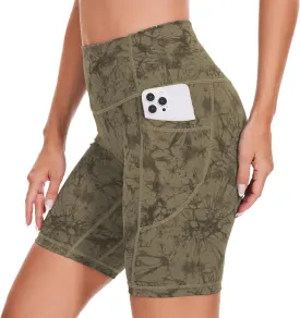 iniber Womens Biker Shorts with Pockets High Waist Workout Yoga Spandex Athletic Bicycle Leggings Shorts for Running