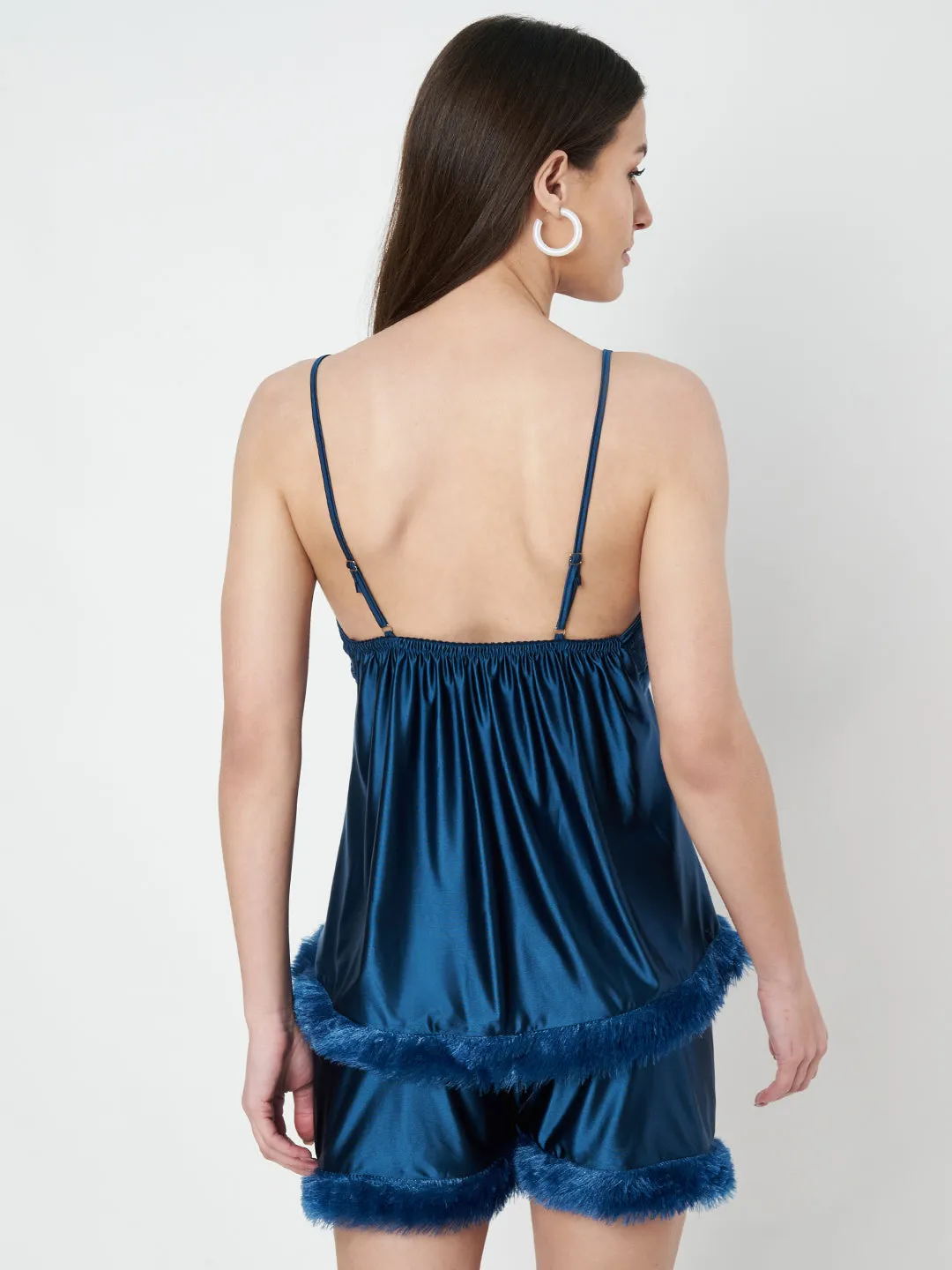 KOI SLEEPWEAR Satin Set with Fur