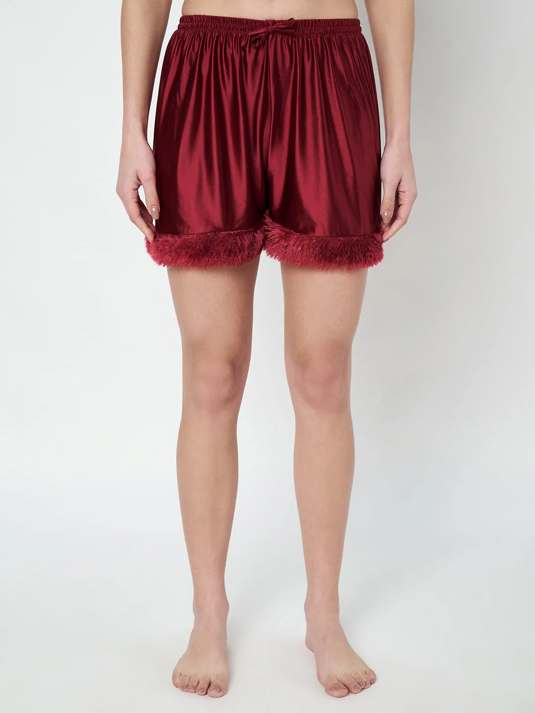 KOI SLEEPWEAR Satin Set with Fur