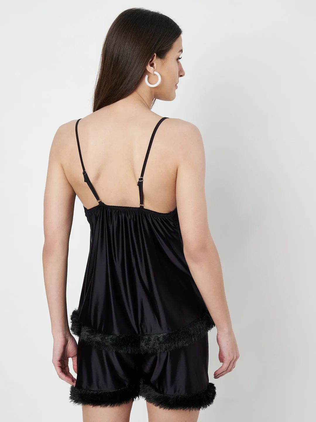 KOI SLEEPWEAR Satin Set with Fur