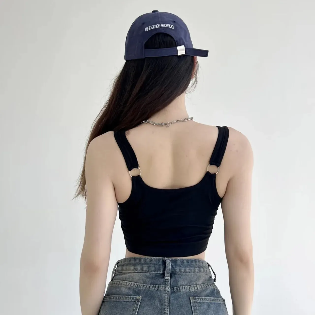 Lady Glams Women Crop Top Summer Slim Tank Tops Casual Sexy Female White Streetwear Letter Tank Tops With Pad Woman