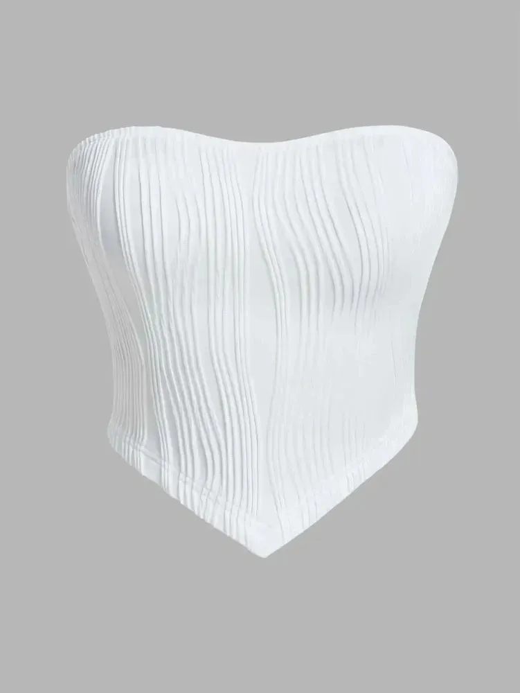 Lady Glams Women Summer Strapless Crop Tube Top Sexy Y2K Clothes Sleeveless Off The Shoulder Tank Top Streetwear Club Party 2024