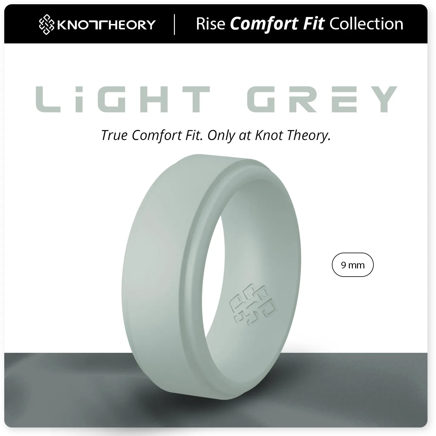 Light Grey Step Edge Breathable Silicone Ring for Men