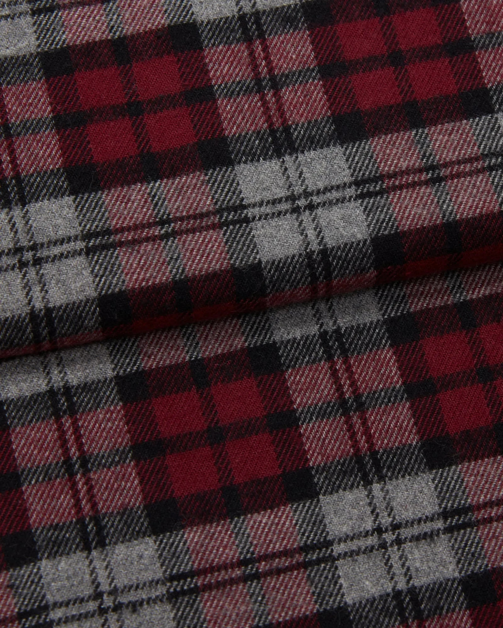 Men's Brushed Cotton Robe - Litton Burgundy Tartan