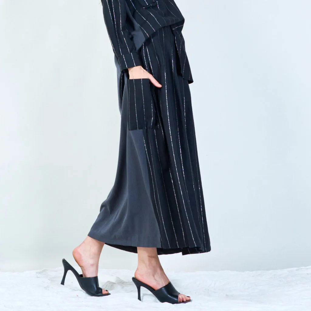 Midi striped pleated skirt wholesale