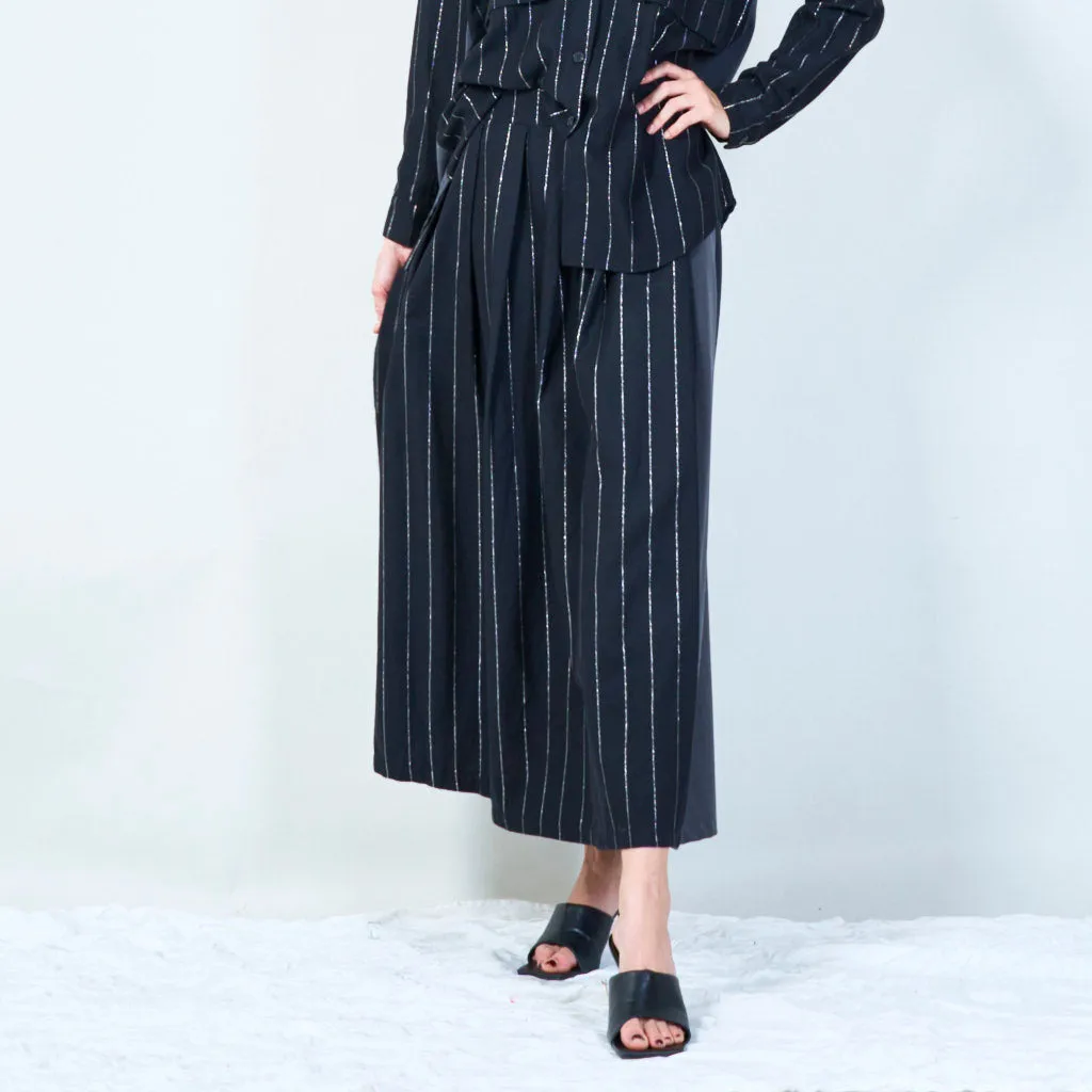 Midi striped pleated skirt wholesale