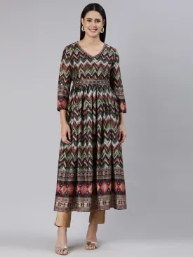 Neeru's Multi Straight Casual Chevron Dress