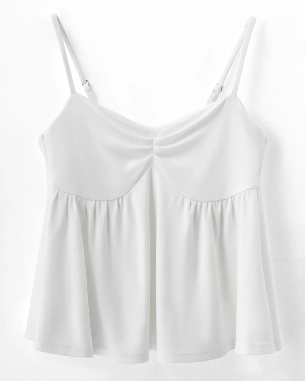 OMKAGI Cute Peplum Camisole Tops for Women Built in Bra Sleeveless Going Out Tank Top