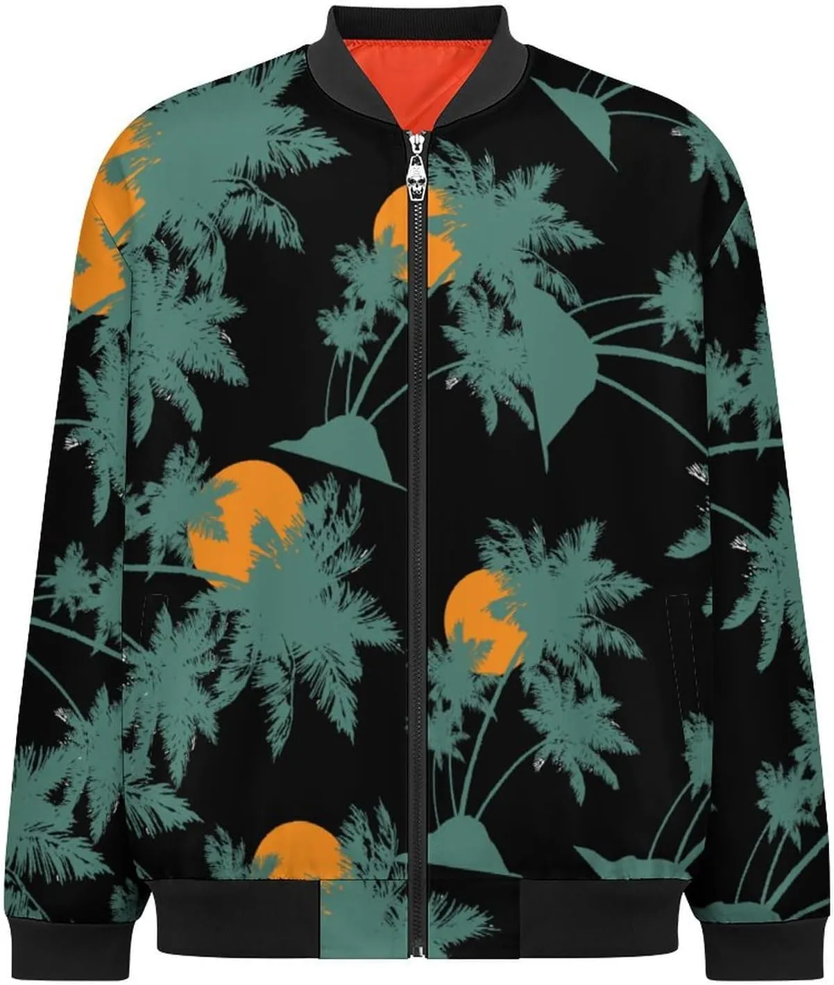 Palm Tree Men's Bomber Jacket Lightweight Windbreaker Fashion Spring Fall Coats Casual Jackets for Men
