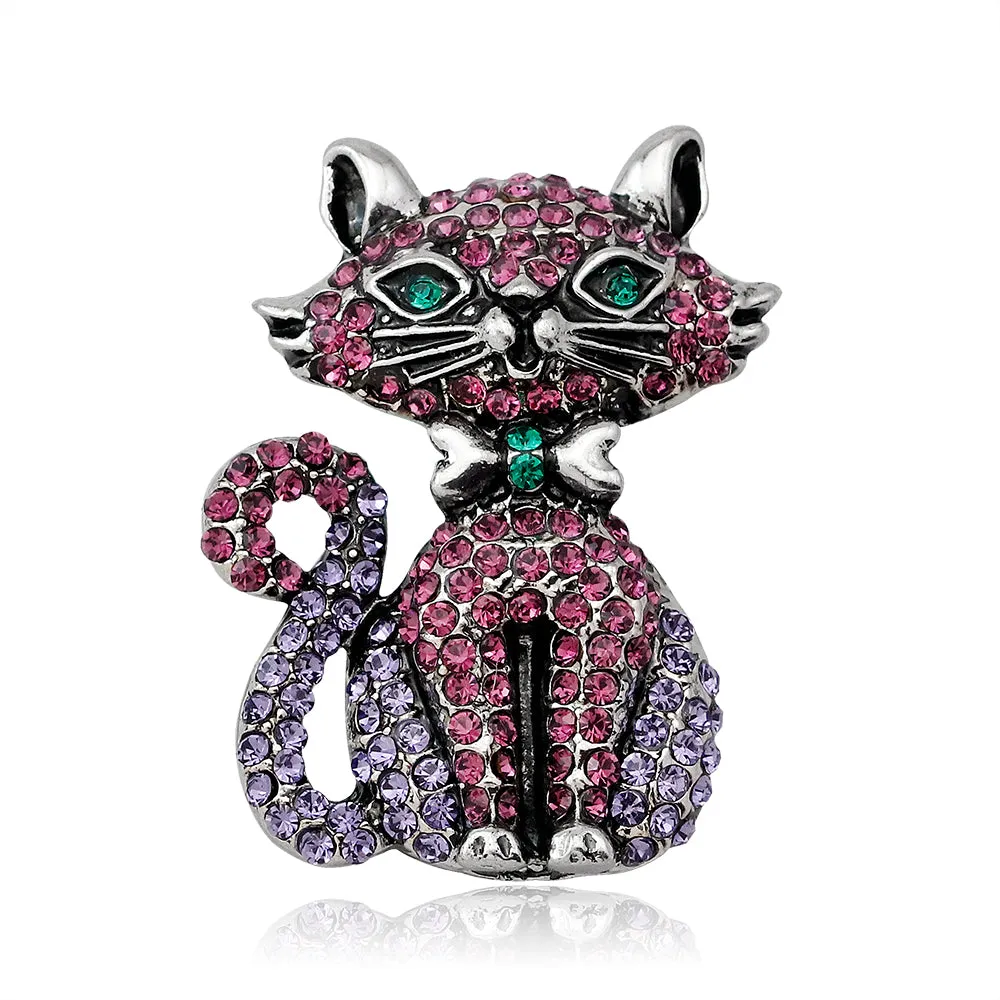 Rhinestone Alloy Cat Brooch-Fashion Accessories-Holiday Brooch-Retro Brooch-Perfect Gift for Women