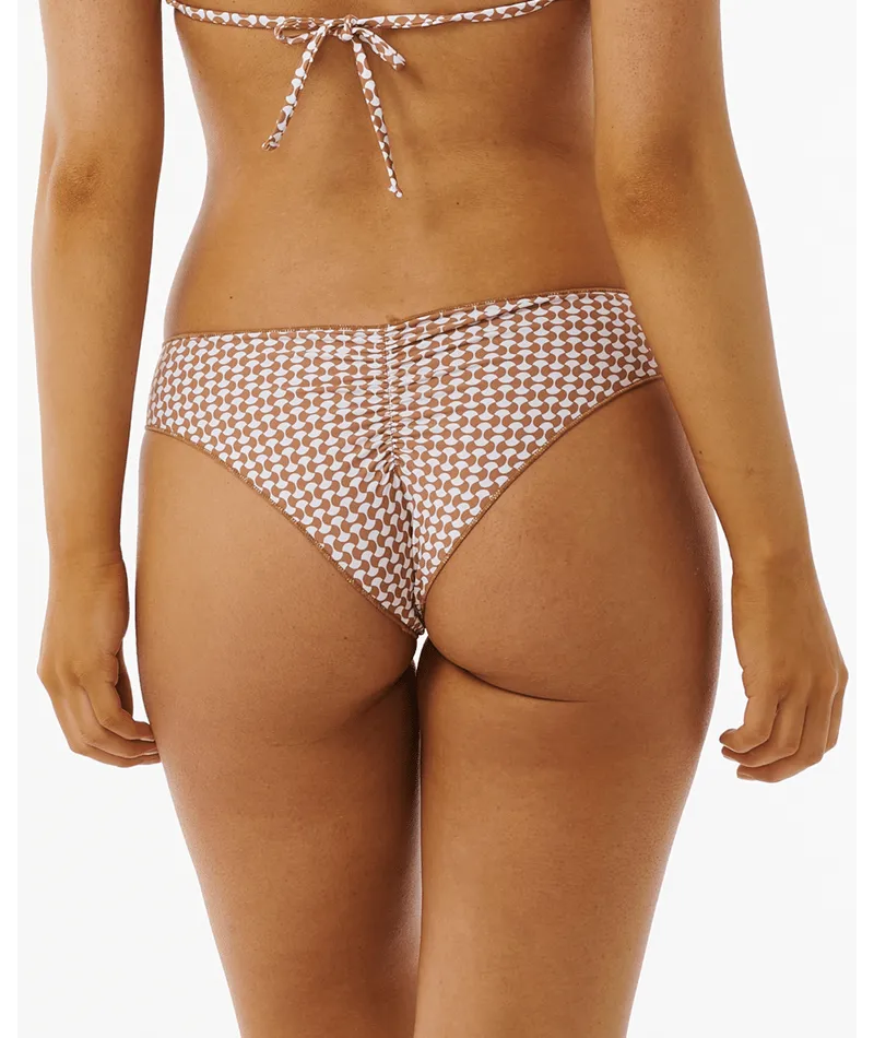 Rip Curl Classic Surf Cheeky Bottom-White/Brown