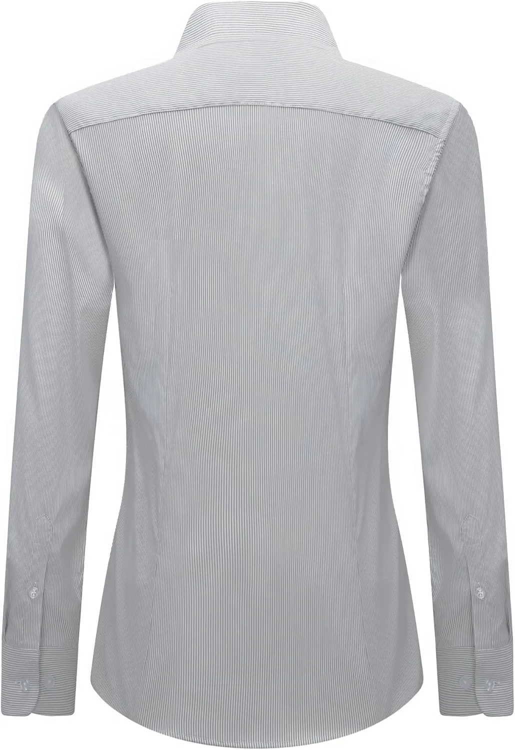 siliteelon Womens Stripe Dress Shirts Long Sleeve Button Down Wrinkle-Free Stretch Solid Casual Work Office Blouse Top