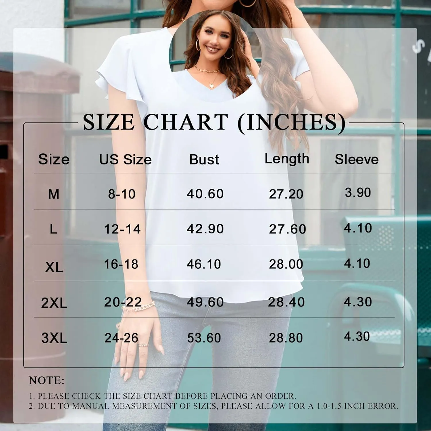 TAOHUADAO Women's Summer Casual T-Shirt V-Neck Chiffon Tops for Leggings Loose Comfy Blouses