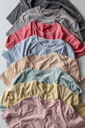 Taupe Cotton Garment Wash Crop Top