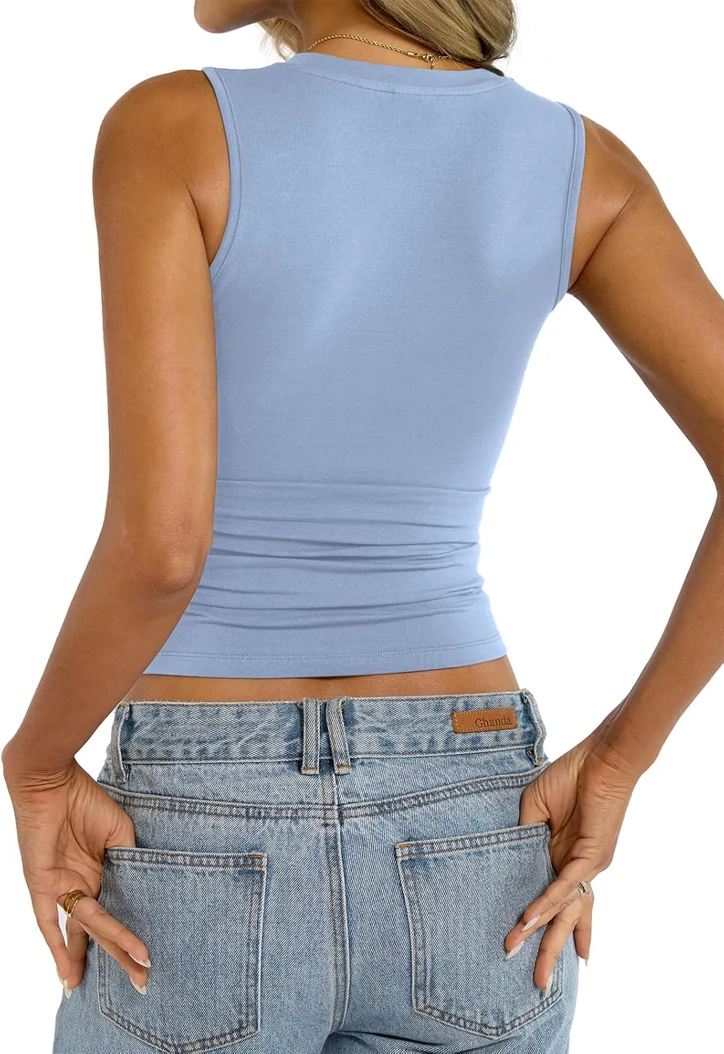 Womens Cotton High Neck Tank Tops Fitted Basic Sleeveless Shirts Summer Casual Outfits 2025
